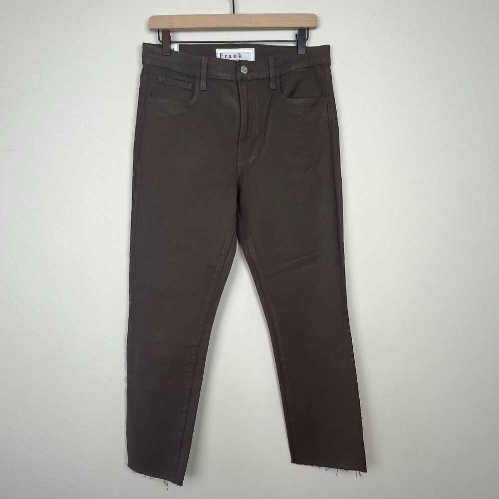 Frank & Eileen Cork The Everyday High Waist Straight Leg Chocolate Sz 30 Waxed